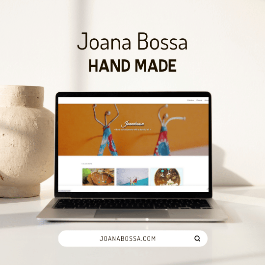 Picture of the landing page of Joana Bossa Jewerly Website