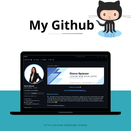 Capture d'écran du profil Github de Diana Spieser
